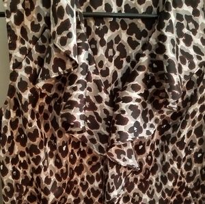 ANN TAYLOR Petite animal print blouse